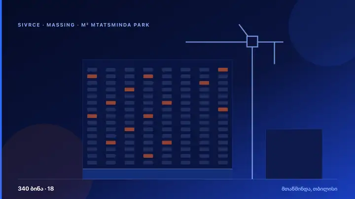 m² Mtatsminda Park — 3D Massing & Architecture