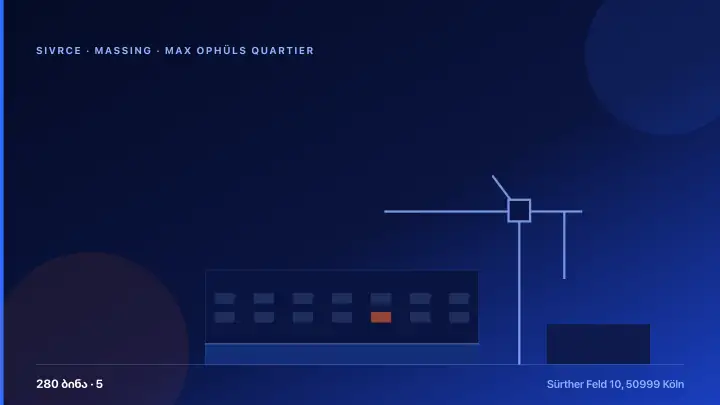 Max Ophüls Quartier — 3D Massing & Architecture
